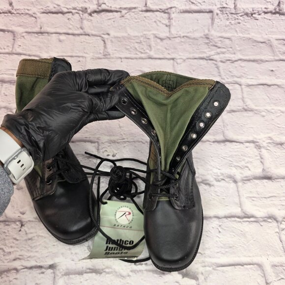 Rothco Jungle Boots Mens 1 R Green Leather Toe Combat G.I. Style Breathable main image 7
